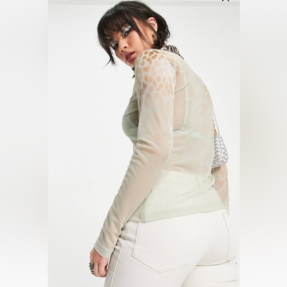NWT ASOS Weekday Mesh Button Down - Picture 3 of 16